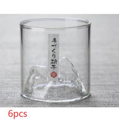 Glass Mountain View Household Water Cup - Mubimart