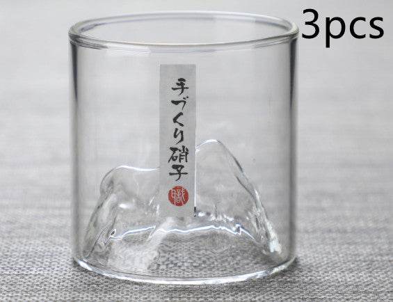 Glass Mountain View Household Water Cup - Mubimart