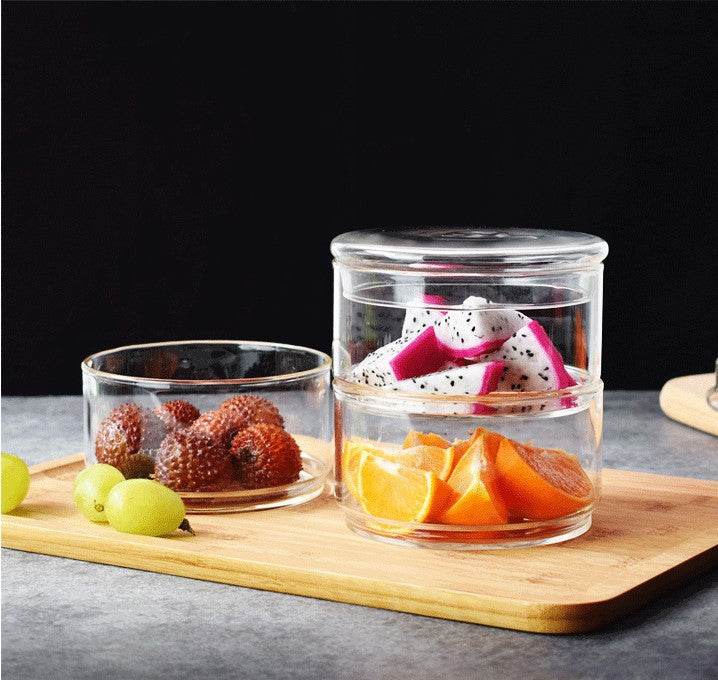 Glass Overlapping Preservation Salad Bowl - Mubimart