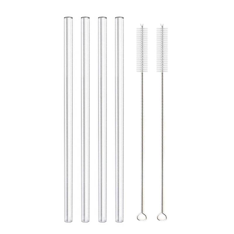 Glass Straws, Pearl Milk Tea Coarse Drinking Straws, Non-disposable Transparent Water Cups, Long Straws - Mubimart