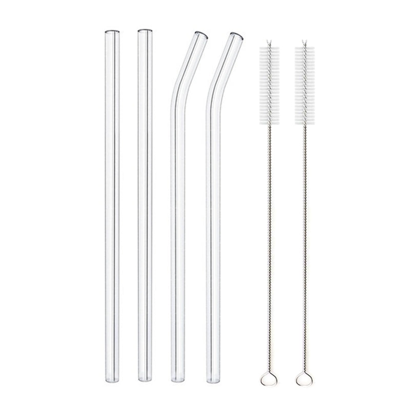 Glass Straws, Pearl Milk Tea Coarse Drinking Straws, Non-disposable Transparent Water Cups, Long Straws - Mubimart -  