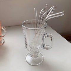 Glass Straws, Pearl Milk Tea Coarse Drinking Straws, Non-disposable Transparent Water Cups, Long Straws - Mubimart -  