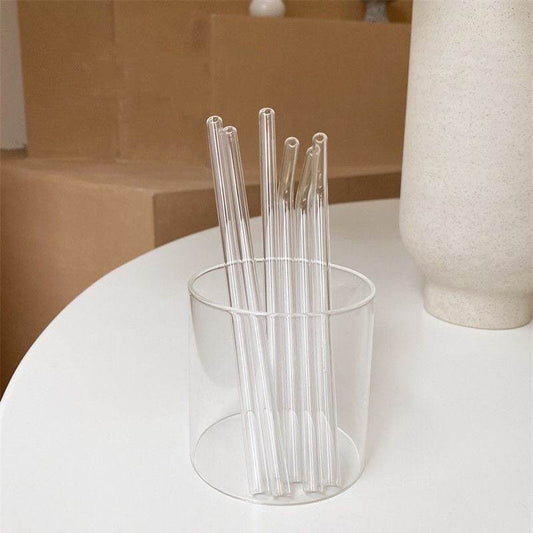 Glass Straws, Pearl Milk Tea Coarse Drinking Straws, Non-disposable Transparent Water Cups, Long Straws - Mubimart