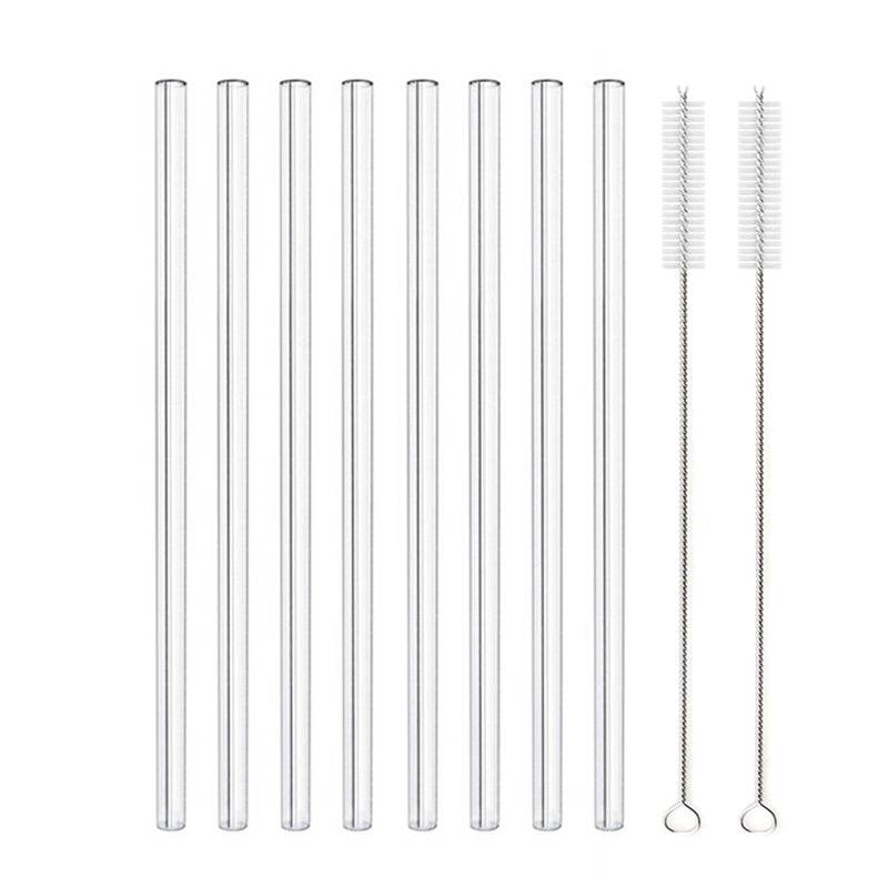 Glass Straws, Pearl Milk Tea Coarse Drinking Straws, Non-disposable Transparent Water Cups, Long Straws - Mubimart