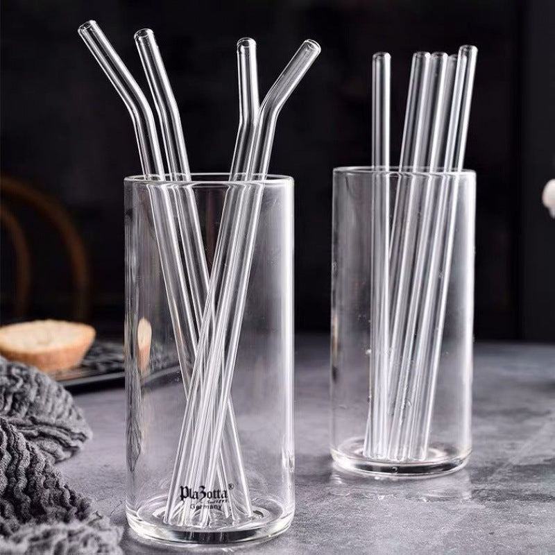 Glass Straws, Pearl Milk Tea Coarse Drinking Straws, Non-disposable Transparent Water Cups, Long Straws - Mubimart -  