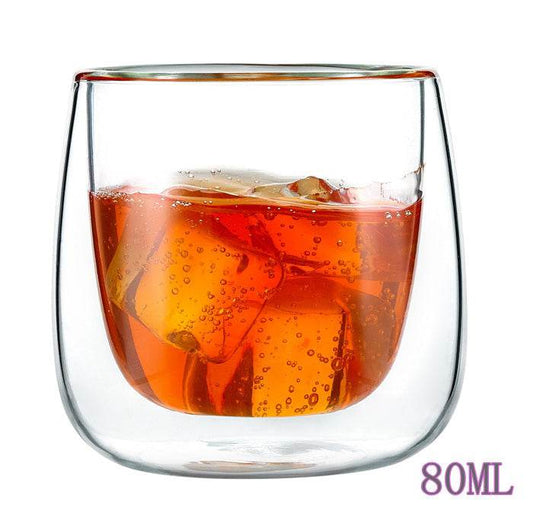 Glass double insulated water cup - Mubimart
