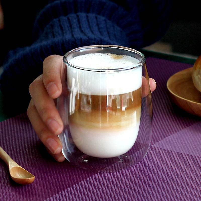 Glass double insulated water cup - Mubimart