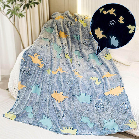 Glow In The Dark Throw Blanket, Blanket For Girls, Luminous Kids Blanket, Soft Blankets For 3,4,5,6,7,8,9,10 Year Old Girl Birthday Christmas Thanksgiving Gifts - Mubimart