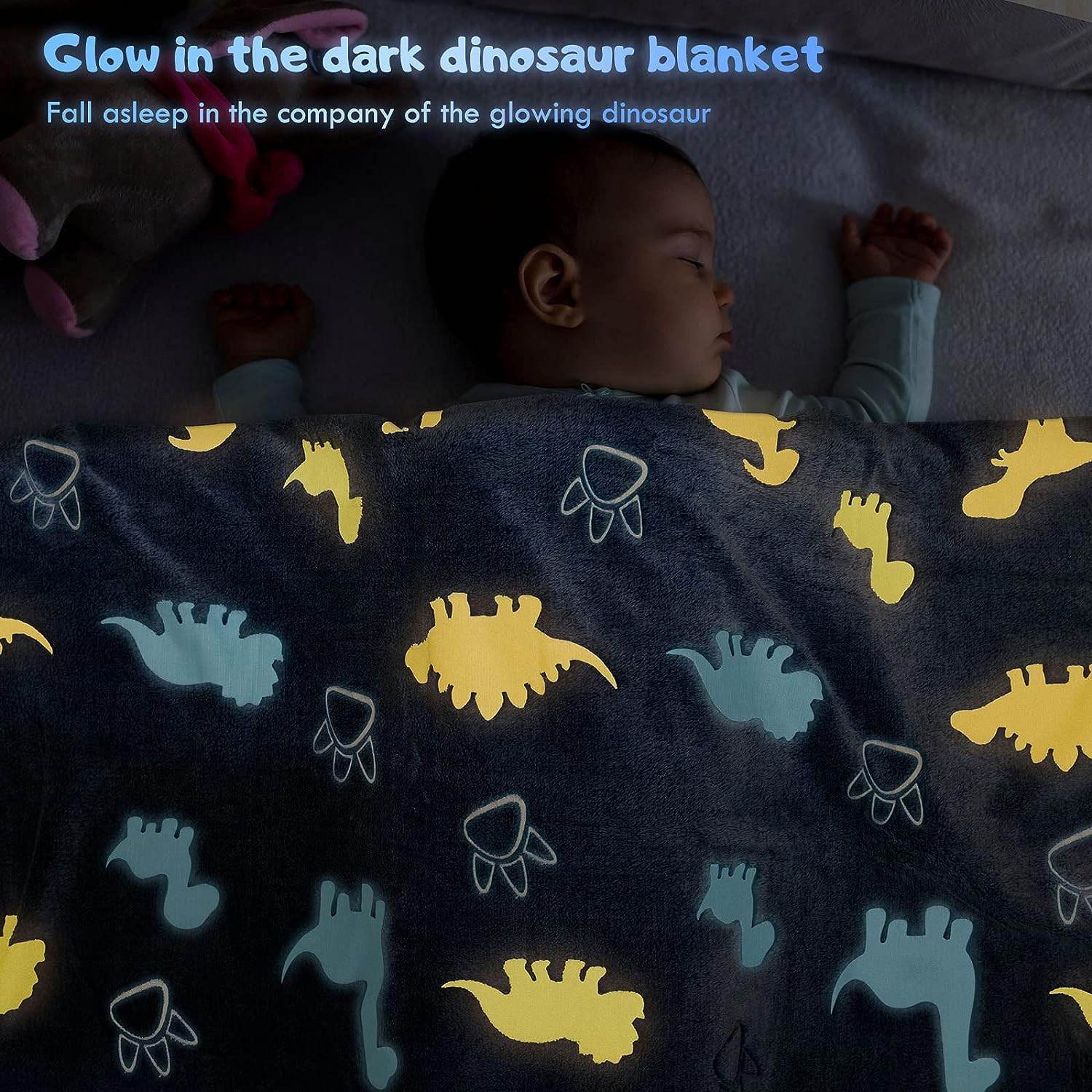 Glow In The Dark Throw Blanket, Blanket For Girls, Luminous Kids Blanket, Soft Blankets For 3,4,5,6,7,8,9,10 Year Old Girl Birthday Christmas Thanksgiving Gifts - Mubimart