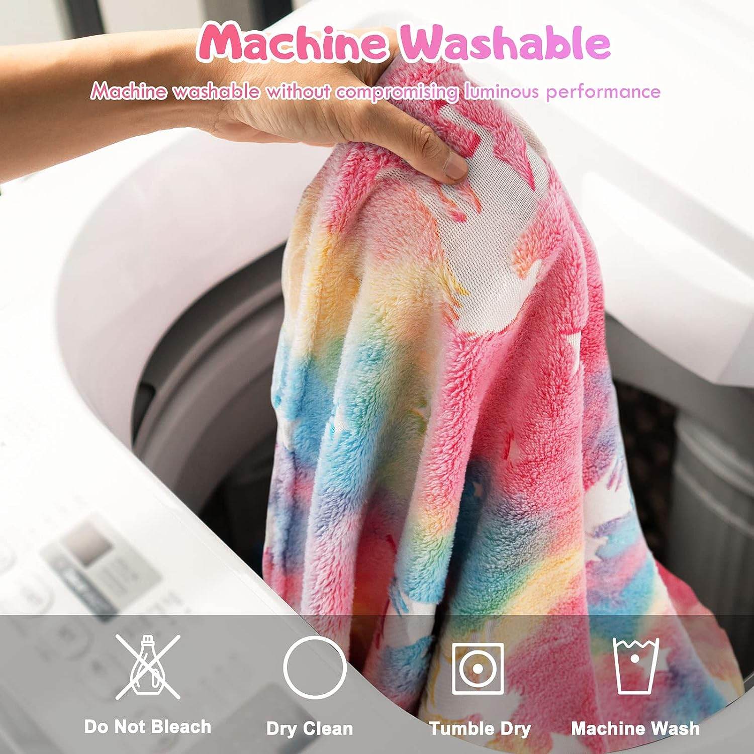 Glow In The Dark Throw Blanket, Blanket For Girls, Luminous Kids Blanket, Soft Blankets For 3,4,5,6,7,8,9,10 Year Old Girl Birthday Christmas Thanksgiving Gifts - Mubimart