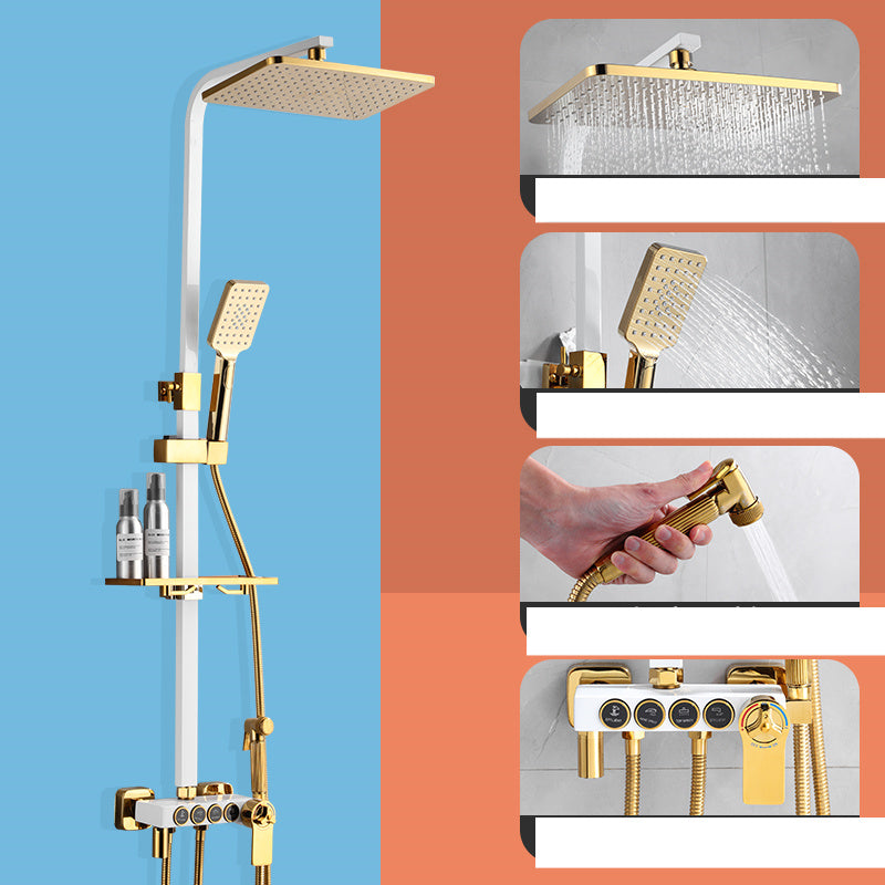 Gold Chromed Shower System with Bidet Spray - Mubimart -  