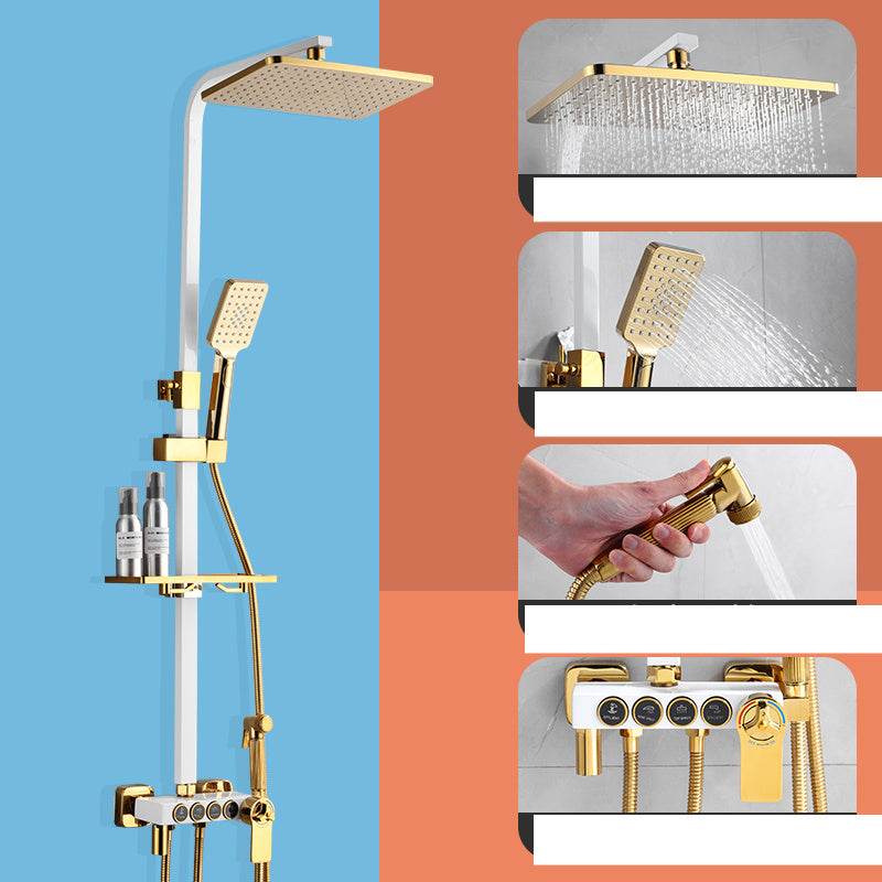 Gold Chromed Shower System with Bidet Spray - Mubimart