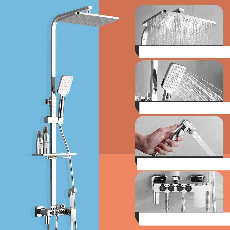 Gold Chromed Shower System with Bidet Spray - Mubimart