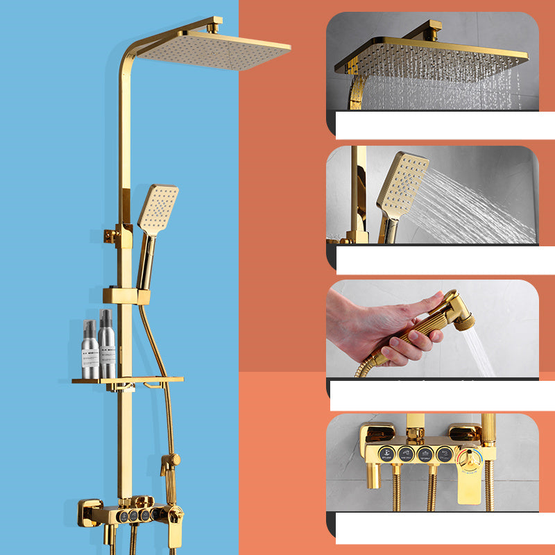 Gold Chromed Shower System with Bidet Spray - Mubimart -  