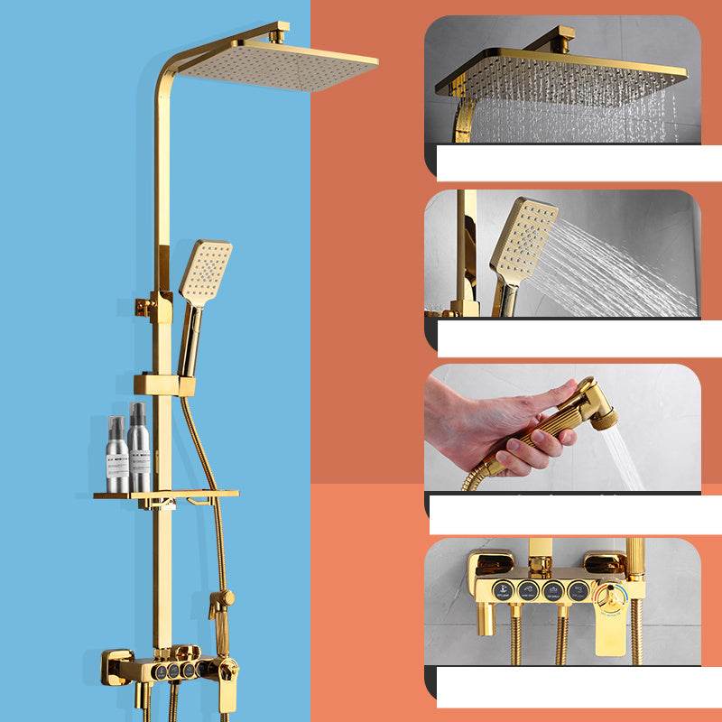 Gold Chromed Shower System with Bidet Spray - Mubimart
