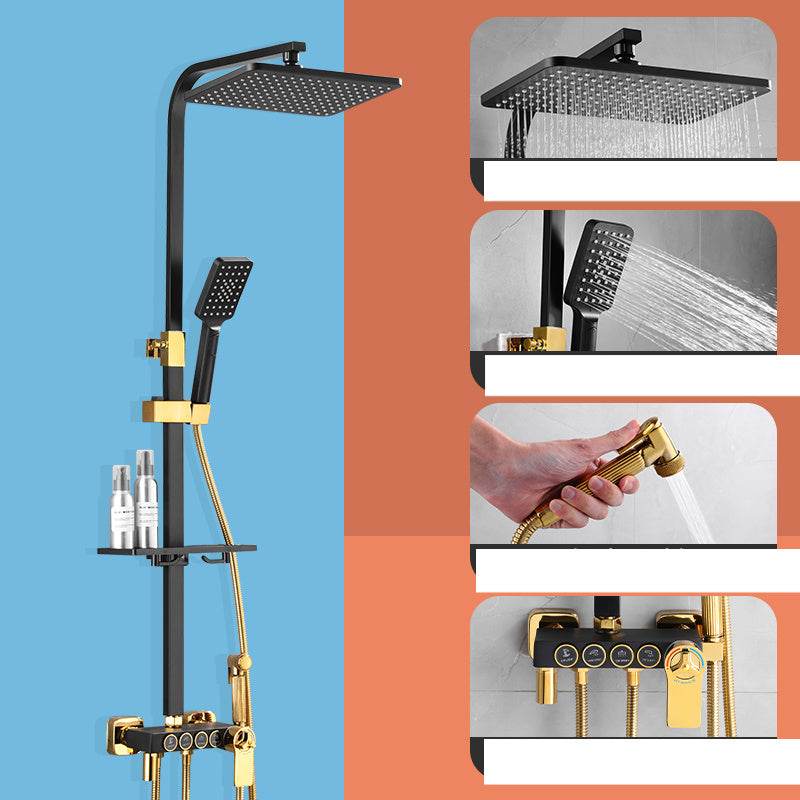 Gold Chromed Shower System with Bidet Spray - Mubimart