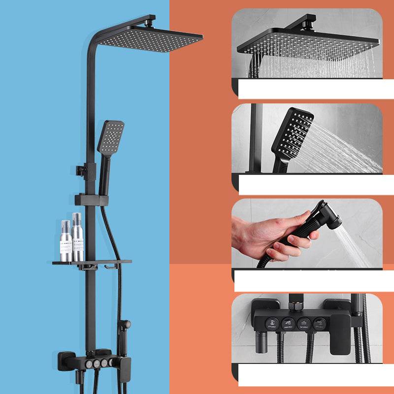 Gold Chromed Shower System with Bidet Spray - Mubimart
