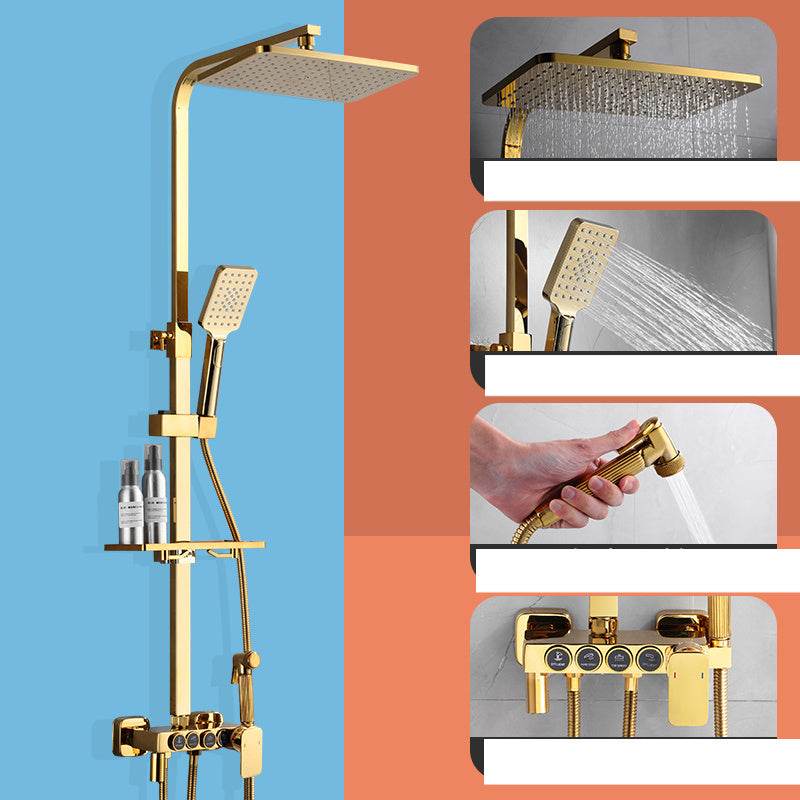 Gold Chromed Shower System with Bidet Spray - Mubimart