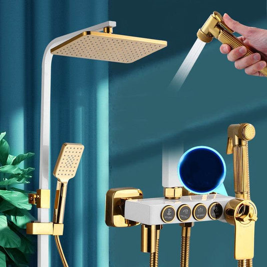 Gold Chromed Shower System with Bidet Spray - Mubimart
