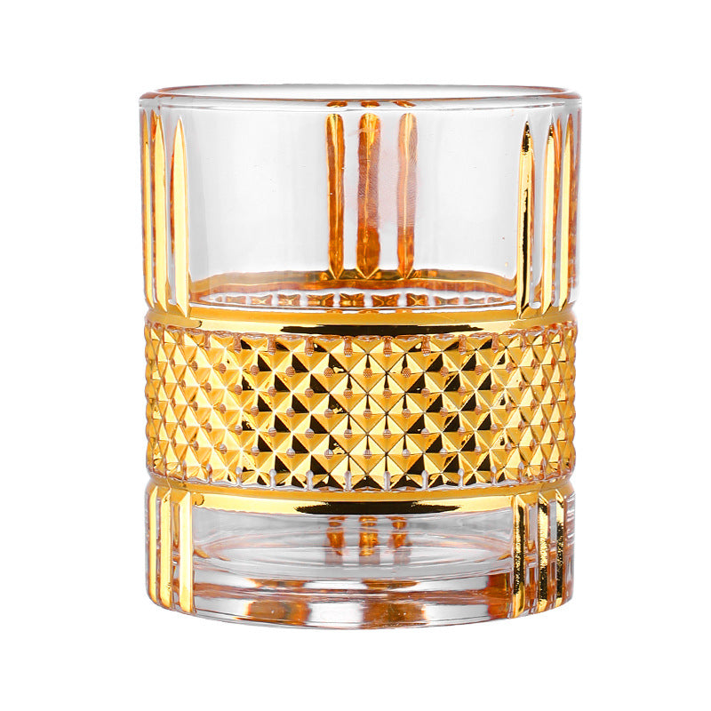 Gold Whiskey Glass Household Wine Glass - Mubimart -  