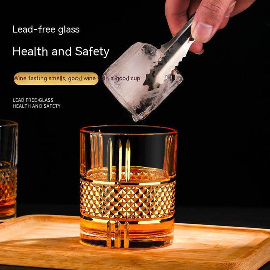 Gold Whiskey Glass Household Wine Glass - Mubimart