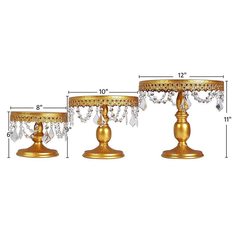 Golden Metal Wrought Iron Cake Stand - Mubimart -  