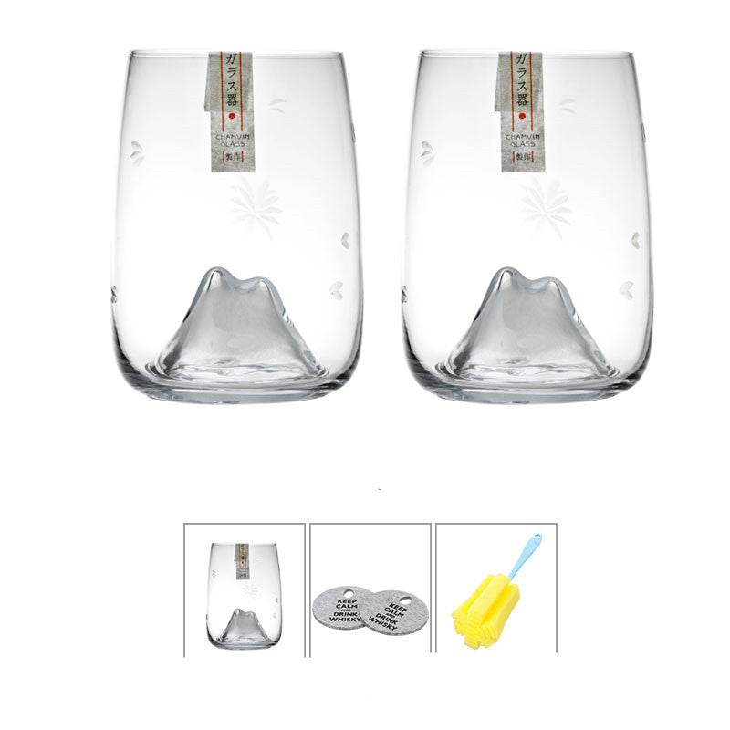 Green Mountain Cup Wine Glass Glass Tea Cup Water Cup - Mubimart
