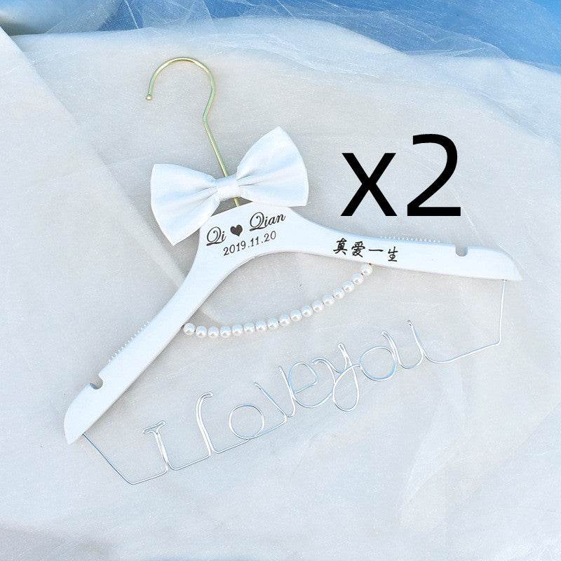 Groom Hanger Wedding Name Solid Wood Carving - Mubimart