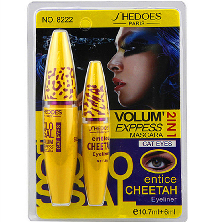 Growth Mascara Leopard-shaped Yellow Tube Thick Curling Waterproof Mascara - Mubimart -  