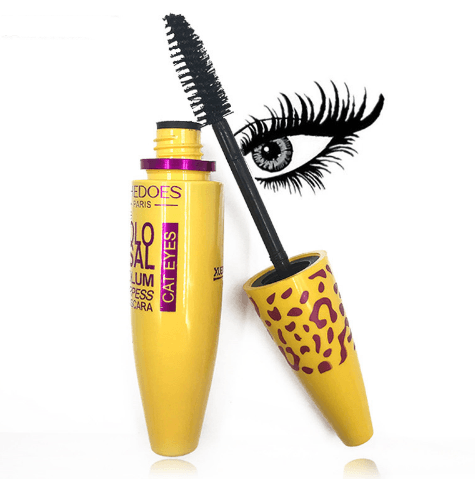 Growth Mascara Leopard-shaped Yellow Tube Thick Curling Waterproof Mascara - Mubimart