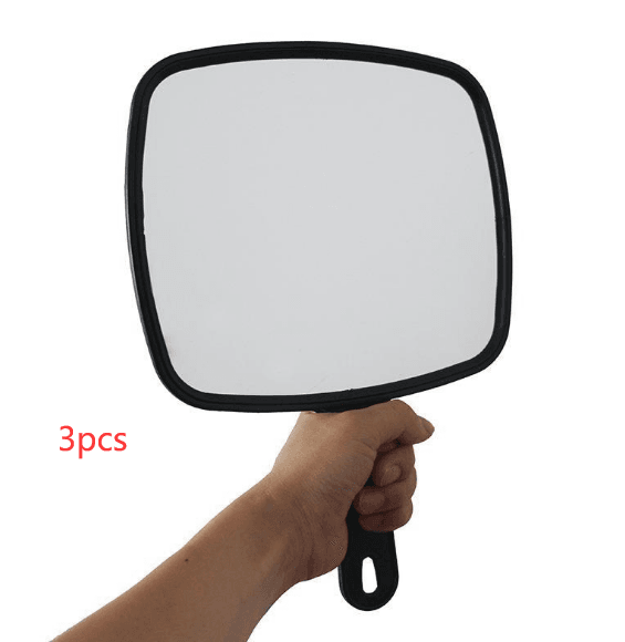 HD handle makeup mirror barber hand mirror - Mubimart