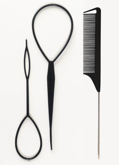 Hair Braiding Tools Comb Set Hairdressing Tress Device Hair Puller Pin Four-piece Set Household Modeling Tail Comb New - Mubimart