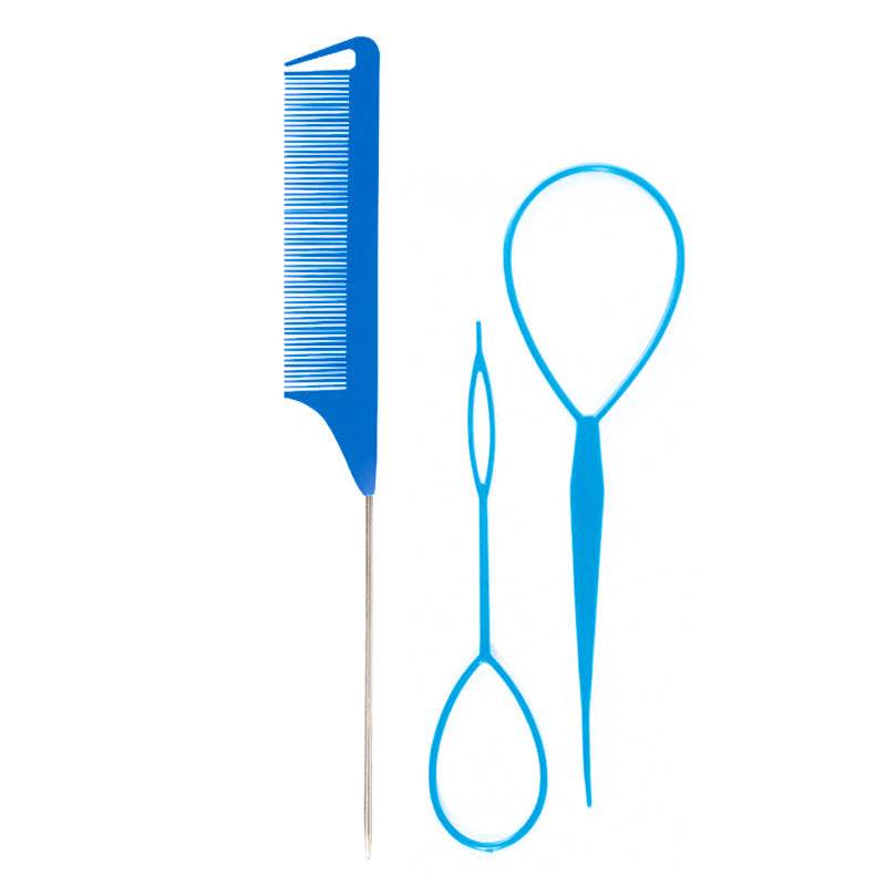 Hair Braiding Tools Comb Set Hairdressing Tress Device Hair Puller Pin Four-piece Set Household Modeling Tail Comb New - Mubimart