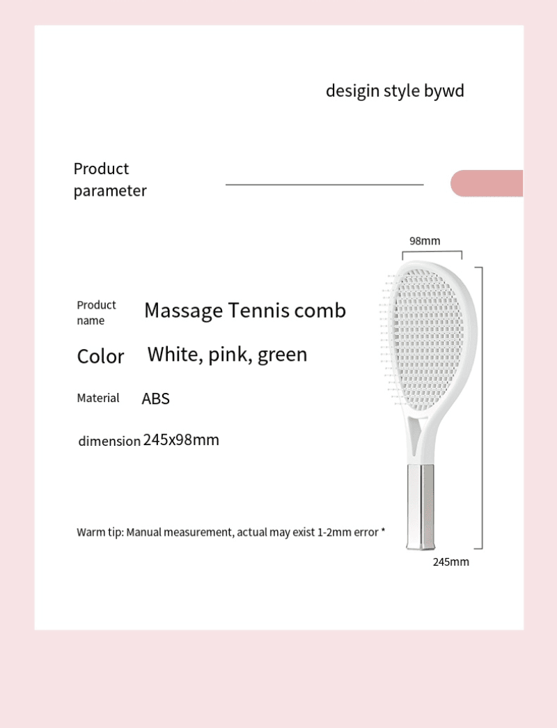 Hair Comb Tennis Racket Fluffy Combs High Skull Top Hair Artifact Airbag Cushion Massage Comb Barber Tools Hair Detangler Hairbrush For Thick Hair Self Cleaning Curly Hair Brush For Curly Hair - Mubimart