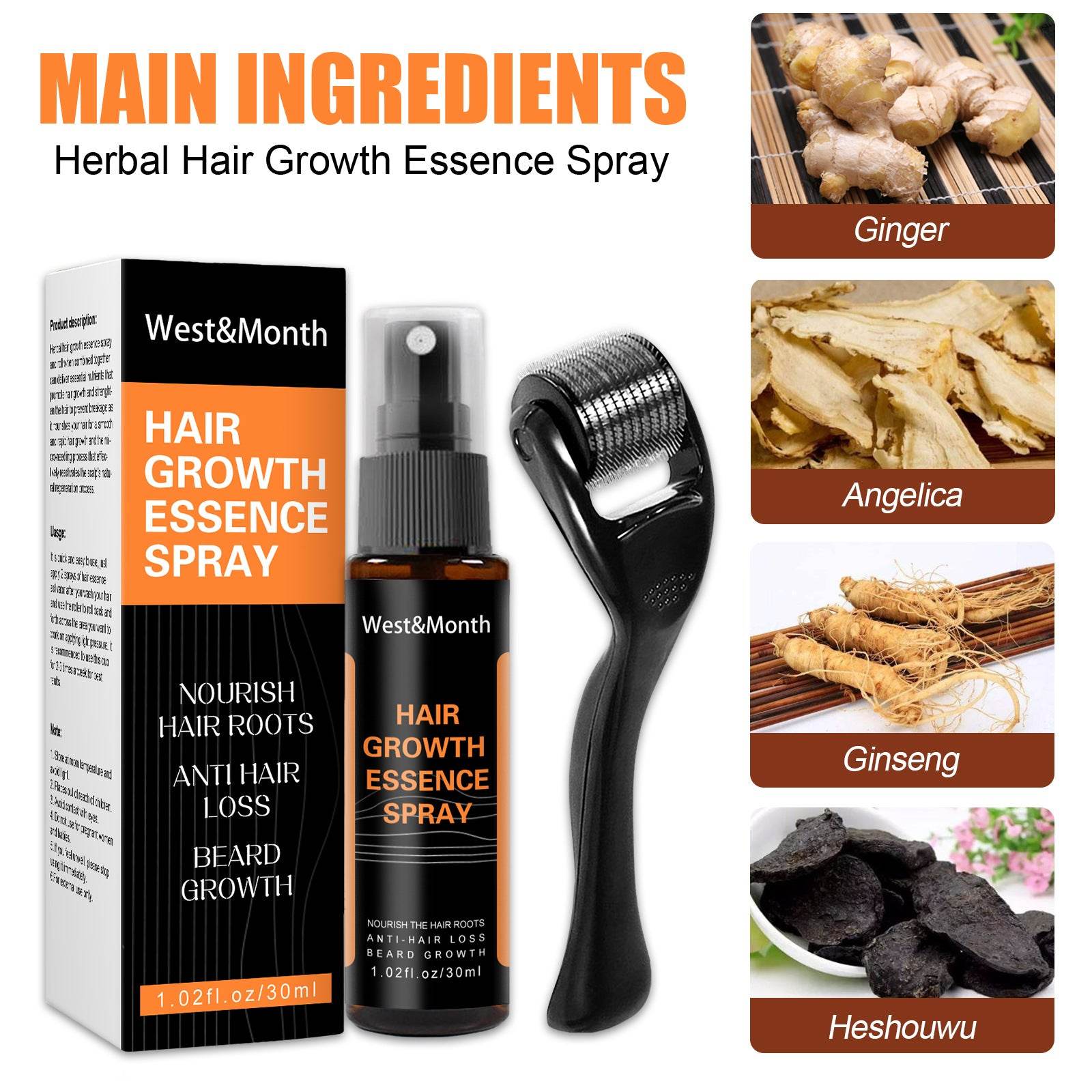 Hair Growth Spray Anti-hair Nourishing Growth Liquid - Mubimart