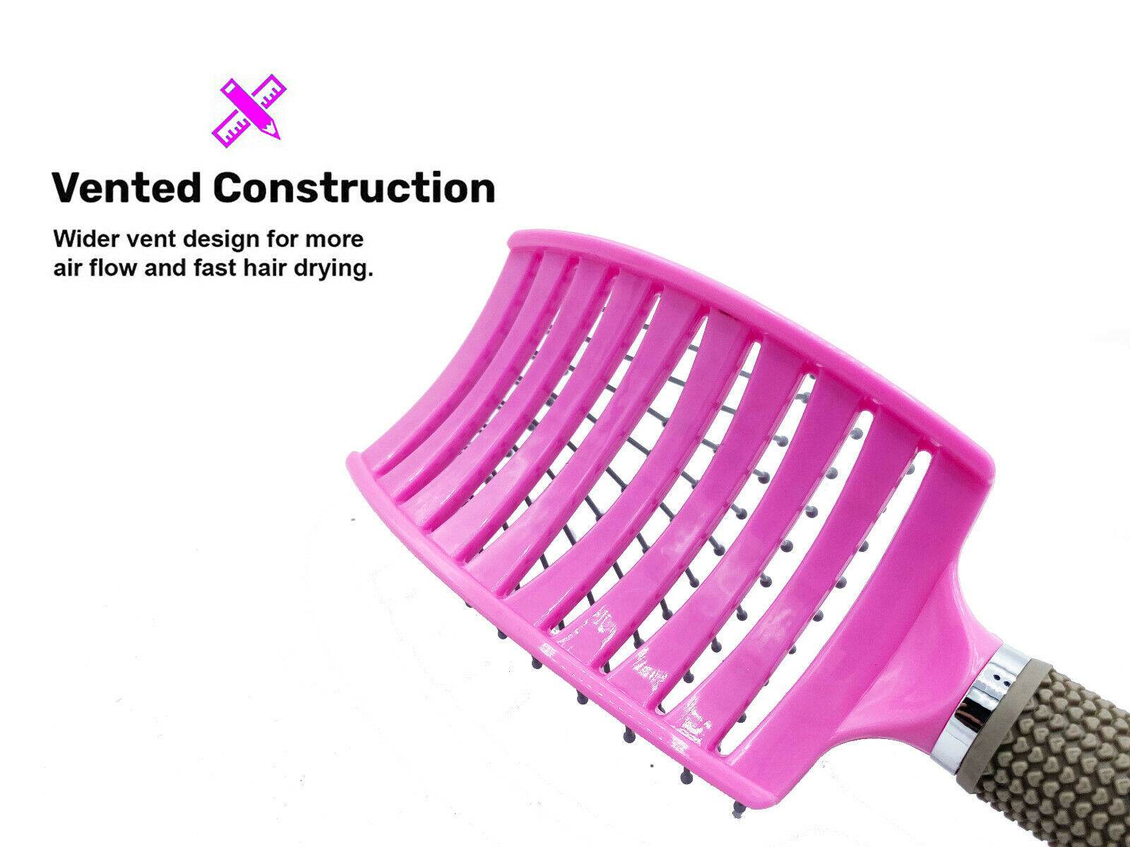 Hair Scalp Massage Brush Anti Static Curved Vented Styling Detangling Brushes Hair Scalp Massage Comb Hairbrush Bristle Nylon Women Wet Curly Detangle Hair Brush For Salon Hairdressing Styling Tools - Mubimart