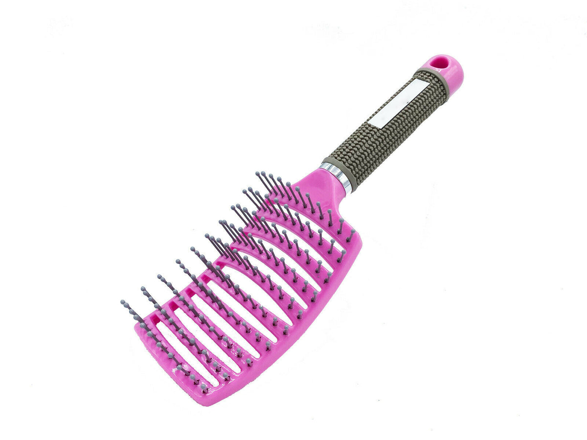 Hair Scalp Massage Brush Anti Static Curved Vented Styling Detangling Brushes Hair Scalp Massage Comb Hairbrush Bristle Nylon Women Wet Curly Detangle Hair Brush For Salon Hairdressing Styling Tools - Mubimart -  