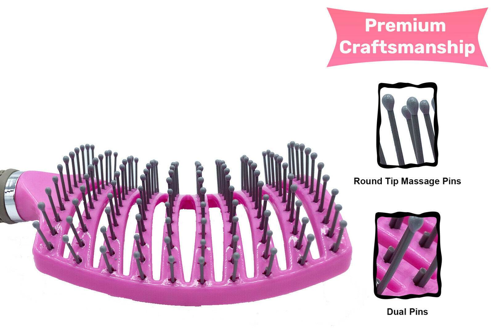 Hair Scalp Massage Brush Anti Static Curved Vented Styling Detangling Brushes Hair Scalp Massage Comb Hairbrush Bristle Nylon Women Wet Curly Detangle Hair Brush For Salon Hairdressing Styling Tools - Mubimart