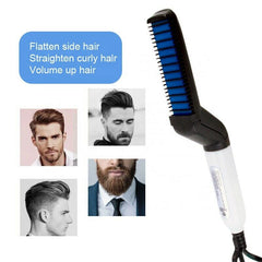 Hair Straightener Men Multifunctional Comb Curling Electric Brush Professional Hair Comb Brush Beard Straightener Hair Curler Fast Heating Styling Tools - Mubimart -  