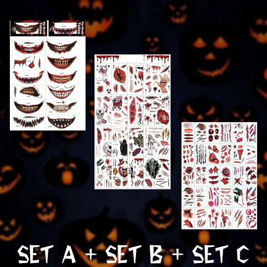 Halloween Fashion Tattoo Stick Smile Lip Sticker - Mubimart -  