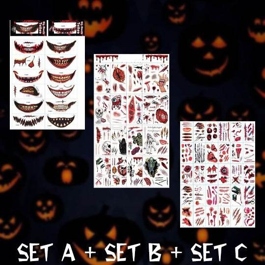 Halloween Fashion Tattoo Stick Smile Lip Sticker - Mubimart