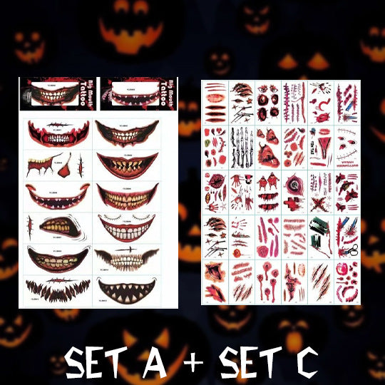 Halloween Fashion Tattoo Stick Smile Lip Sticker - Mubimart -  