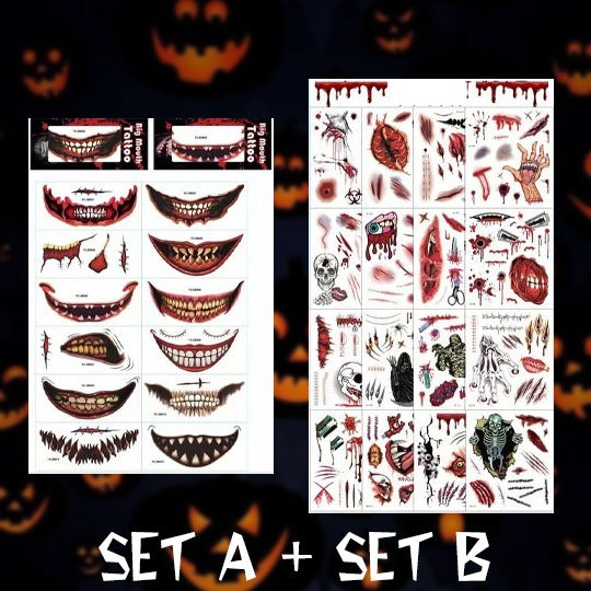 Halloween Fashion Tattoo Stick Smile Lip Sticker - Mubimart -  