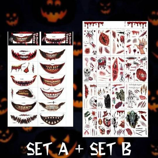 Halloween Fashion Tattoo Stick Smile Lip Sticker - Mubimart