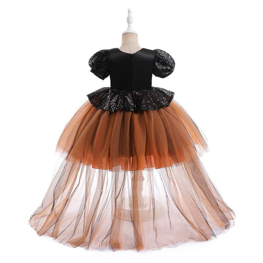Halloween Girls' Witch Performance Costume Party Dress - Mubimart