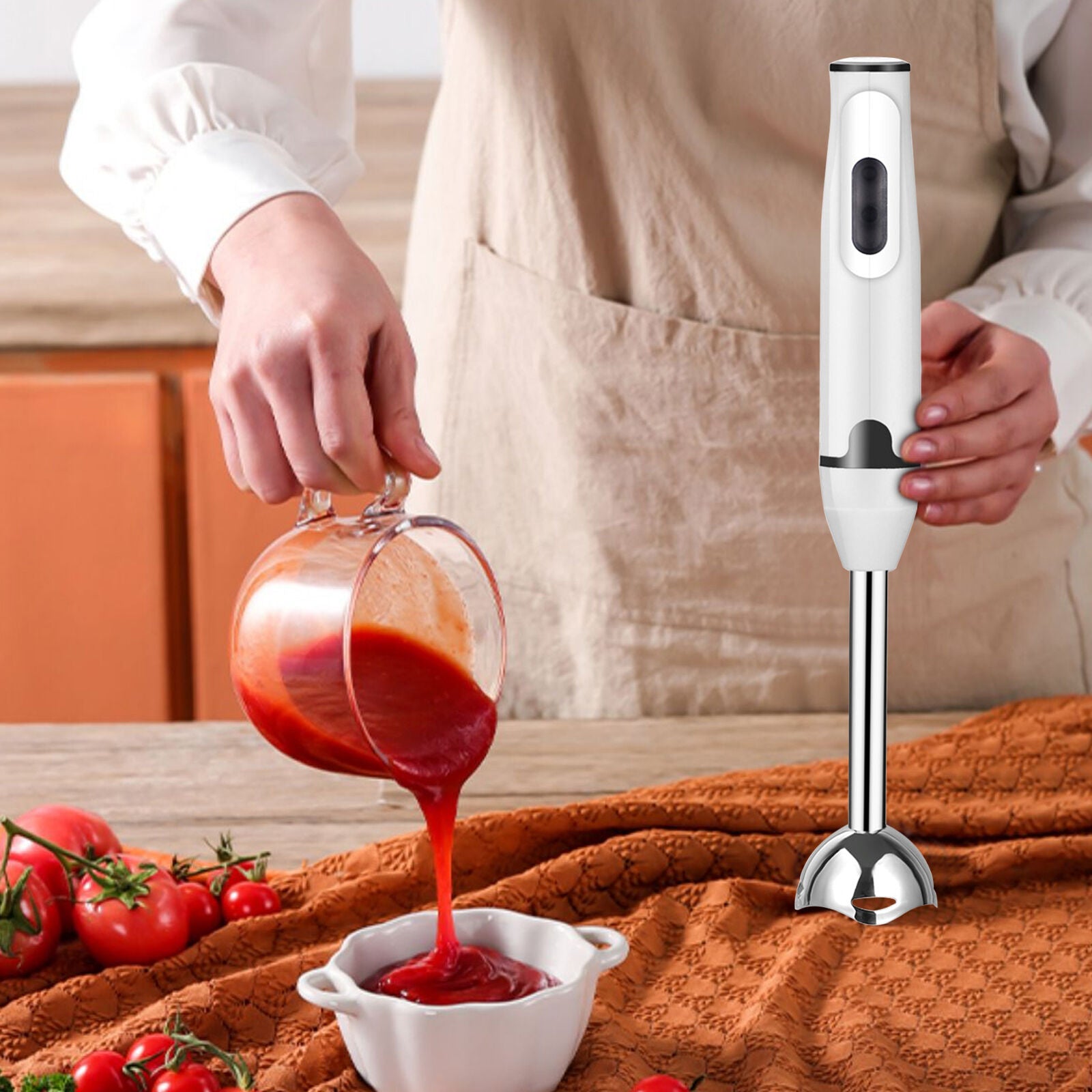 Hand Blender 400W Electric Stick Blender Curry Puree Food Mixer And Liquidiser - Mubimart -  