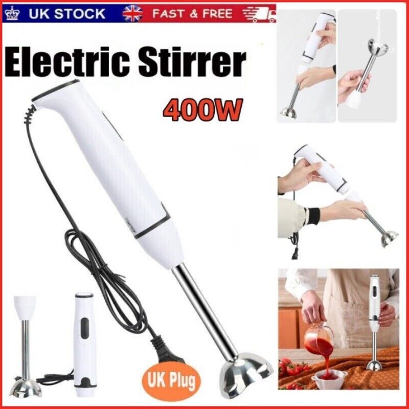 Hand Blender 400W Electric Stick Blender Curry Puree Food Mixer And Liquidiser - Mubimart - Blender 