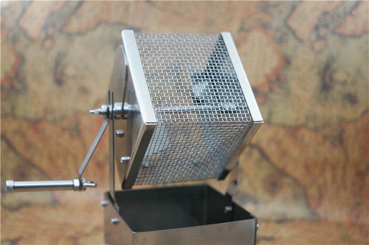Hand Cranked Bean Roaster Mesh Grill Stainless Steel - Mubimart
