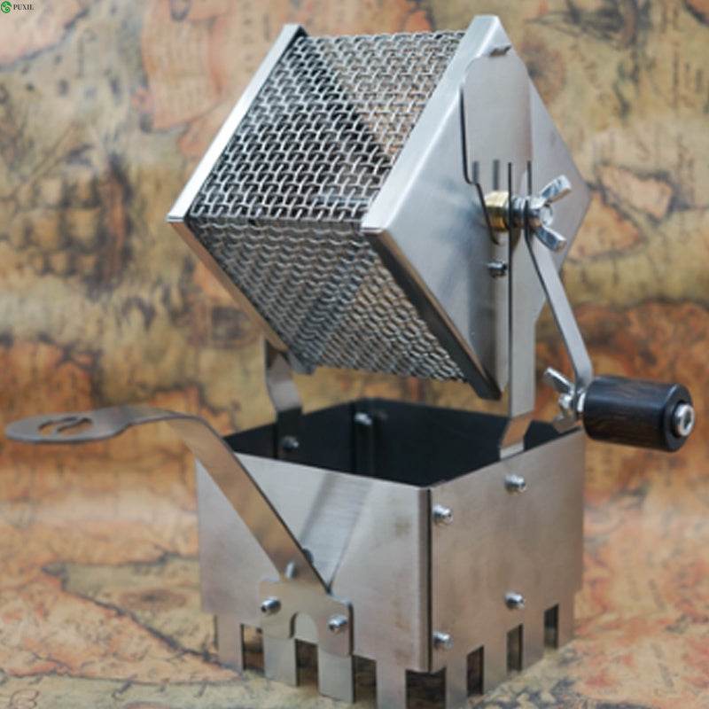 Hand Cranked Bean Roaster Mesh Grill Stainless Steel - Mubimart