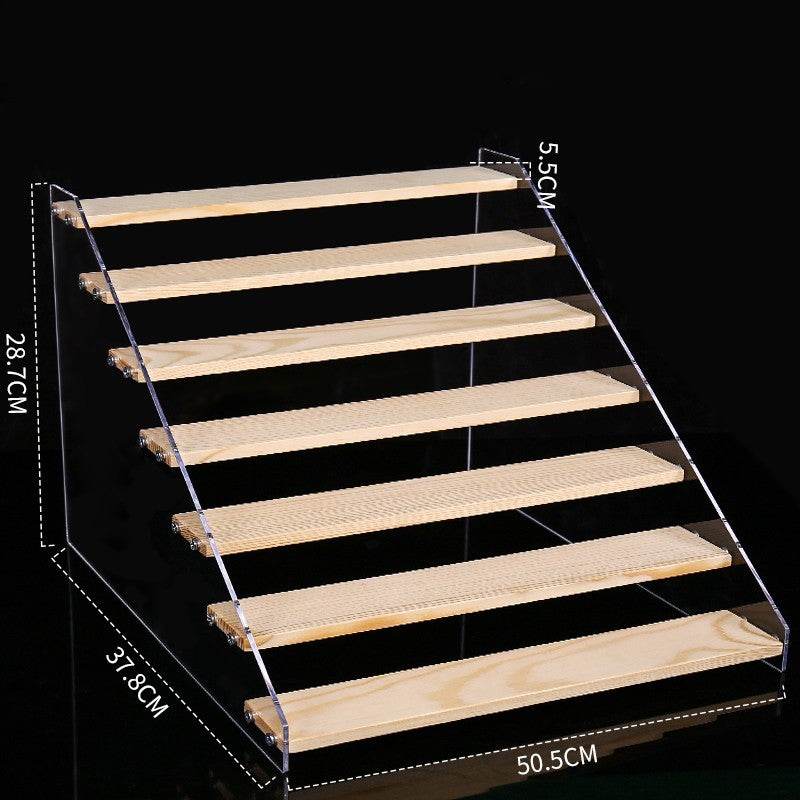 Hand Display Step Blind Box Storage Acrylic Wood Stepped Display Rack Ornaments Toy Display Rack - Mubimart